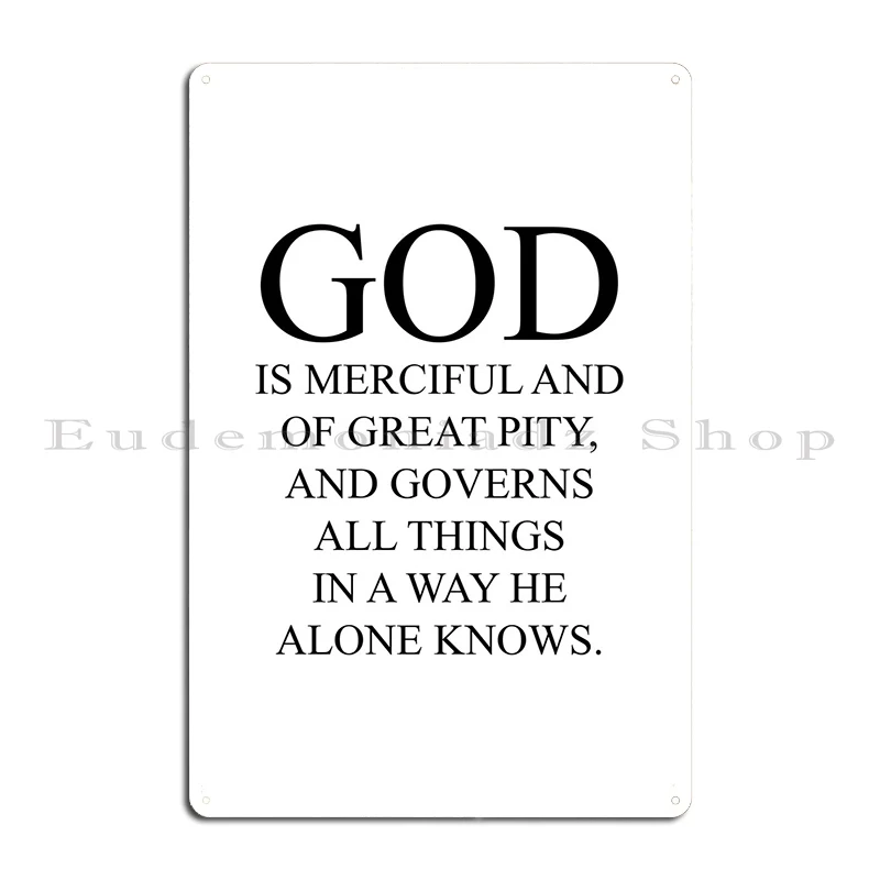 God Is Merciful Metal Sign Mural Cinema Cinema Print Mural Tin Sign Poster