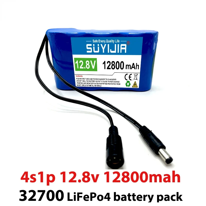 LiFePO4 32700 Battery Packs 12.8V 4S1P 12800mAh Lithium-ion Battery Suitable for Electric Boat Aircraft Model with BMS Board