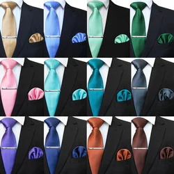 EASTEPIC 8 cm Klassische Grau Twill Krawatten für Männer in Business Anzüge Krawatte Set Clip Taschentuch männer Zubehör Hochzeit party