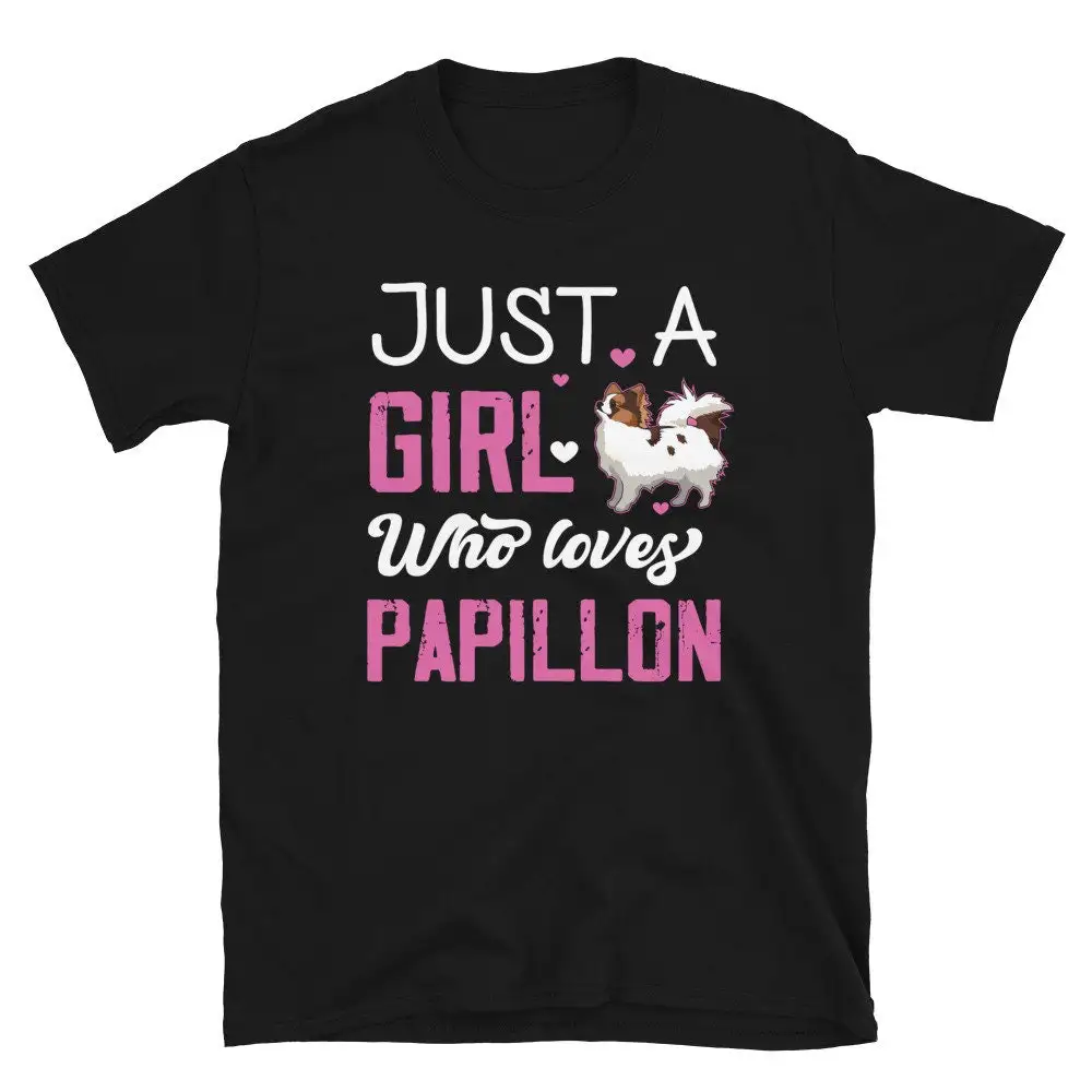 Girls Papillon T Shirt Dog Cute Lover Pet Owner s for Women