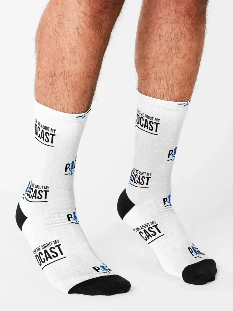 Ask Me About My Podcast Socks bright garter Running Wholesale tennis Socks Man Women's