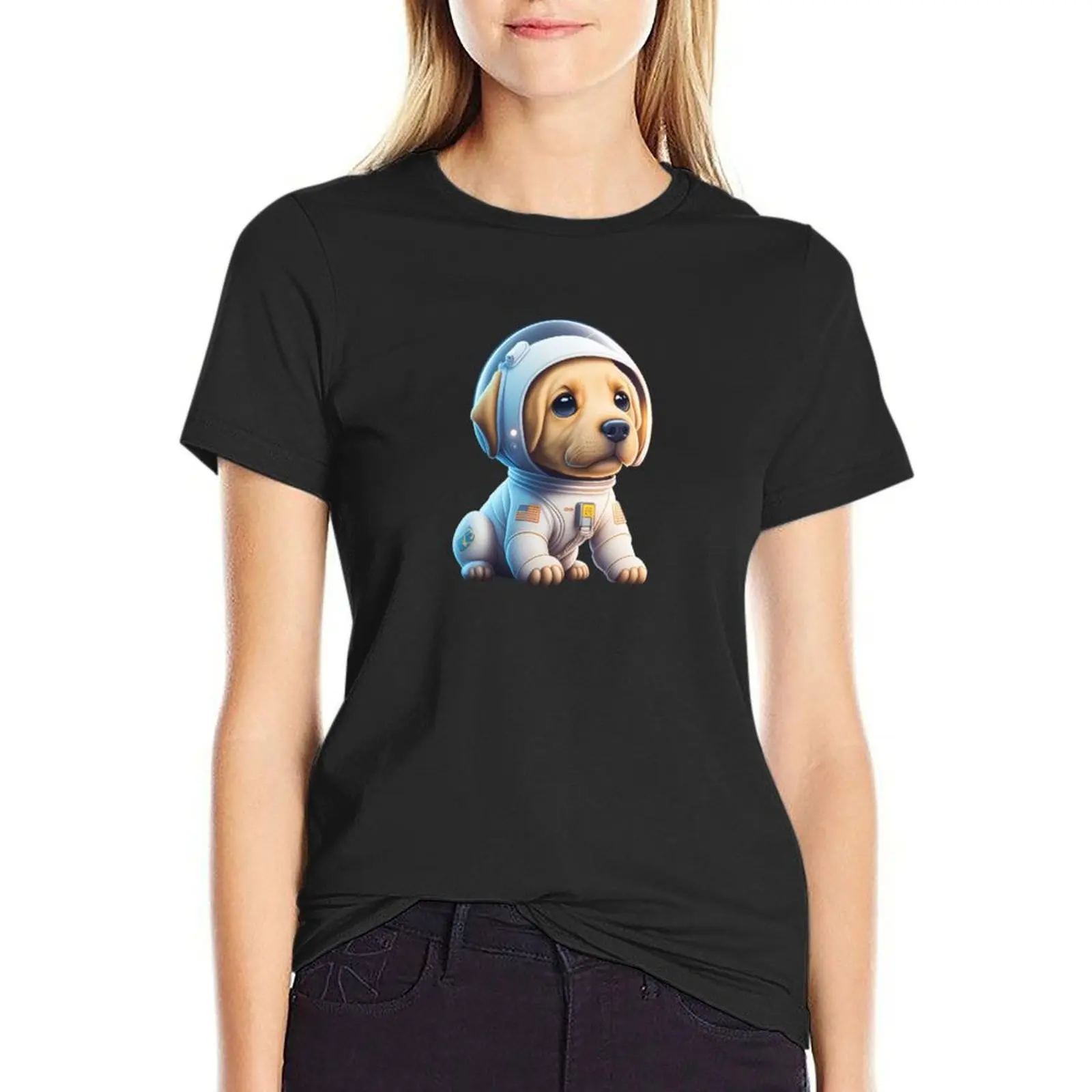 

Very Cute Chibi Cosmo the Space Dog T-Shirt summer top Short sleeve tee aesthetic clothes t-shirts for Women graphic tees funny