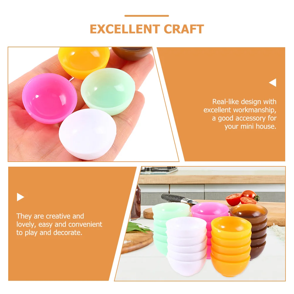 25 Pcs Mini Bowl Toy Play House Toys Tiny Tableware Miniature Accessories for Miniatures Kitchen Pretend