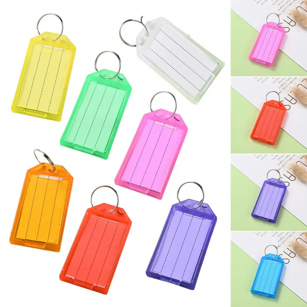 Easy Open Key Tag Colorful Plastic Key Tags with Label Window for Easy Organization 20 Pack Lightweight Key Rings with for Home