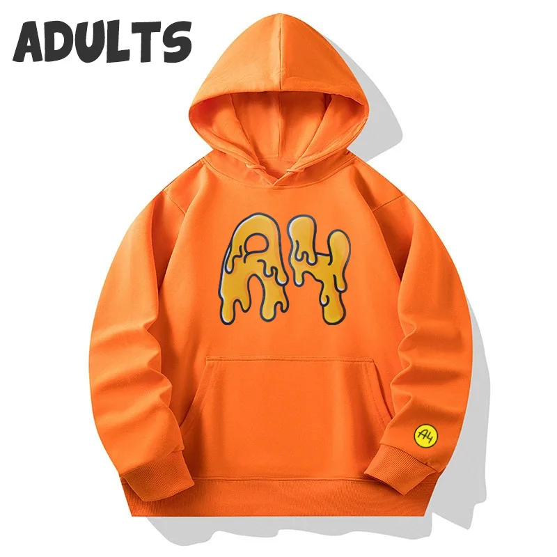 A4 Donut Print Kids Hooded Sweatshirt Children's Cotton Long Sleeve Printing Comfort Hoodies Boys Girls Family Clothing