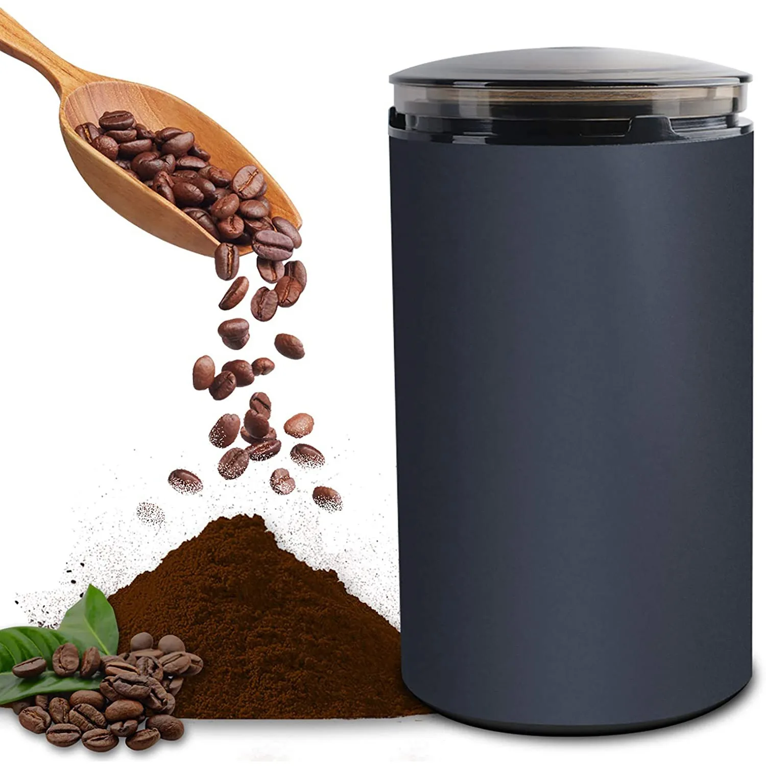 Electric Coffee Grinder, Spice Grinder with Stainless Steel Blade & Bowl, One-Touch Control Coffee Bean Grinder UK Plug