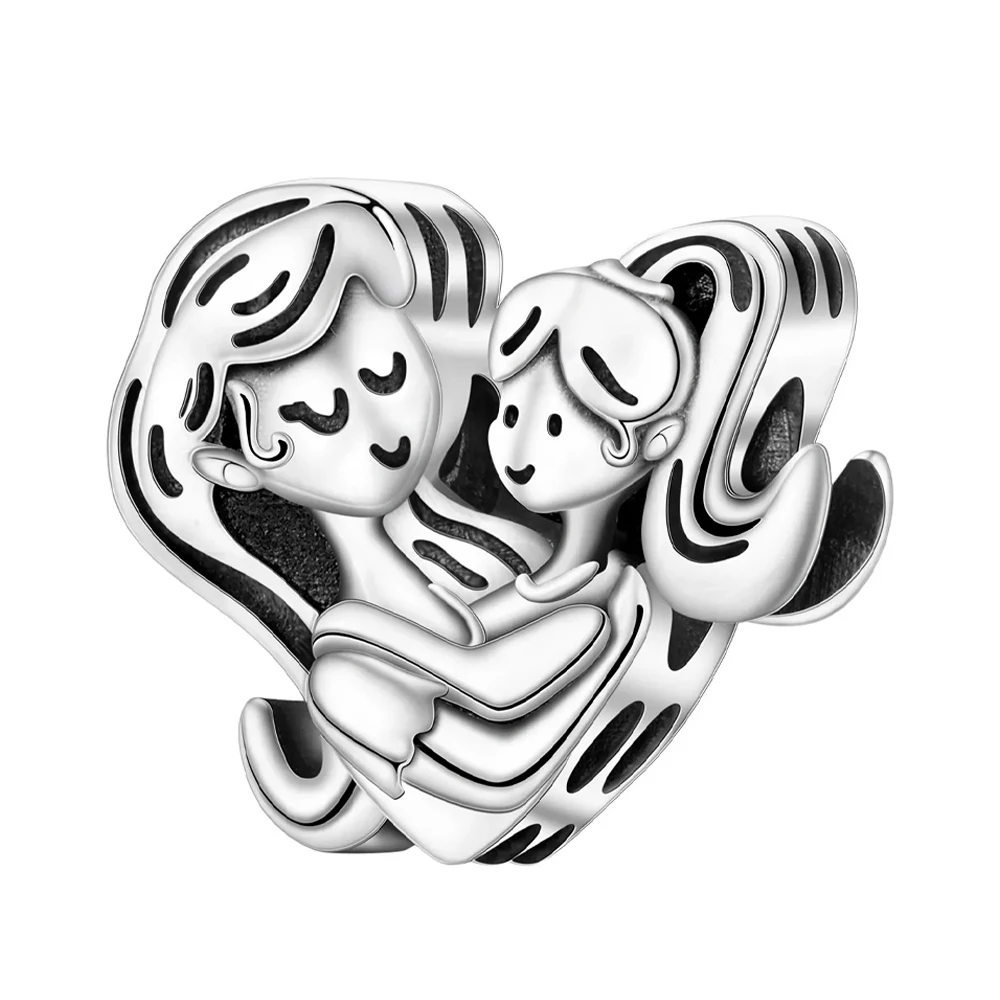 Pendant Charm Bead 925 Sterling Silver Simple Heart-Shaped Beads Fit Original Bracelet for Jewelry Making Valentine's Day gift