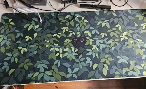 Gaming Mousepad Large Green Plant Mouse Pad Keyboard Mouse Mat Computer Desk Mat Non-Slip Rubber Base Stitched Edge 900x400mm