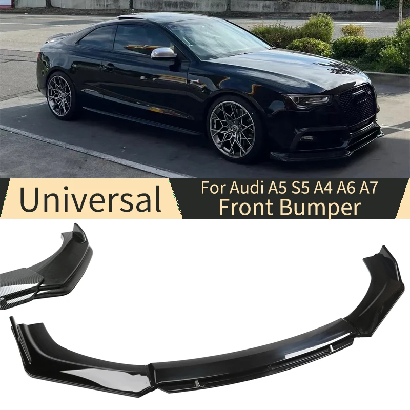 

Universal Car Front Bumper Lip for Audi A5 S5 A4 A6 A7 Sedan Chin Spoiler Splitter Diffuser Body kit Accessories Exterior Tuning