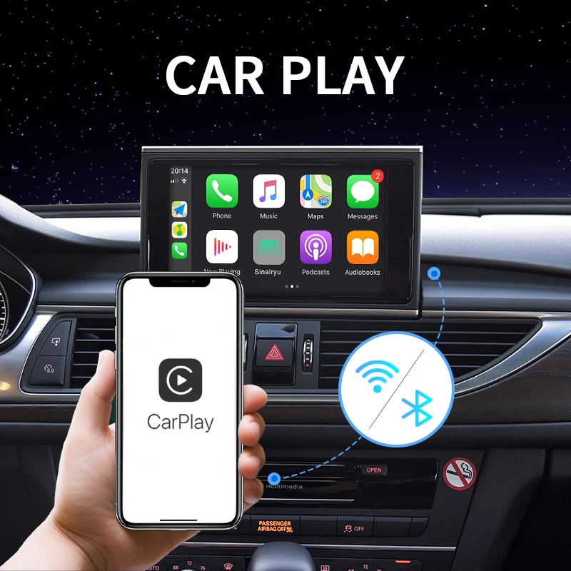 Sinairyu-Caja inteligente inalámbrica para coche, dispositivo compatible con Carplay, Android, conexión automática, Mirrorlink, cámara AHD, para Audi A6, A7, S6, S7, RMC, años 2011 a 2018