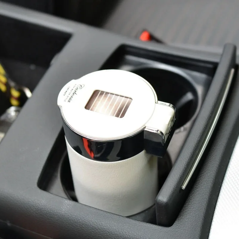 CHIZIYO Newest Car Portable Cigar Cigarette Ashtray Smokeless Carbon Fiber Car Ashtray With Led Light view 6