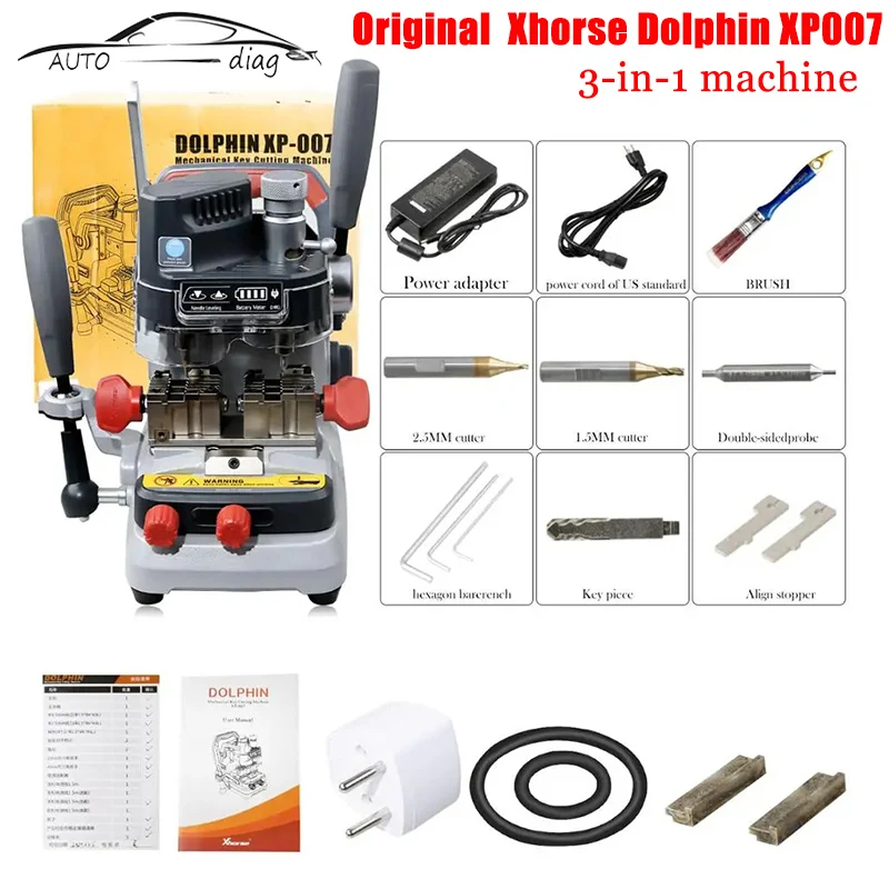 

Xhorse DOLPHIN XP007 for Laser Dimple and Flat Keys Manually Key Cutting Machine Car Key Tools VVDI MAX PRO VVDI MB BGA TOOL