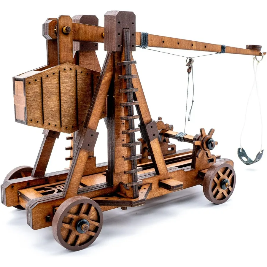 

3D-пазл из дерева для взрослых: Конструктор-катапульта «Трубошет» (научный набор для сборки), деревянная модель для инженерного моделирования, подарок, коричневый