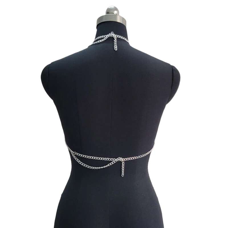 Damen-Tanktops, 2025, Herbst, Halloween, metallischer Ketten-BH, modisches Fransen-Crop-Top, Quasten, Festival-Nacht-Unterhemd, sexy Kleidung – Detail 8