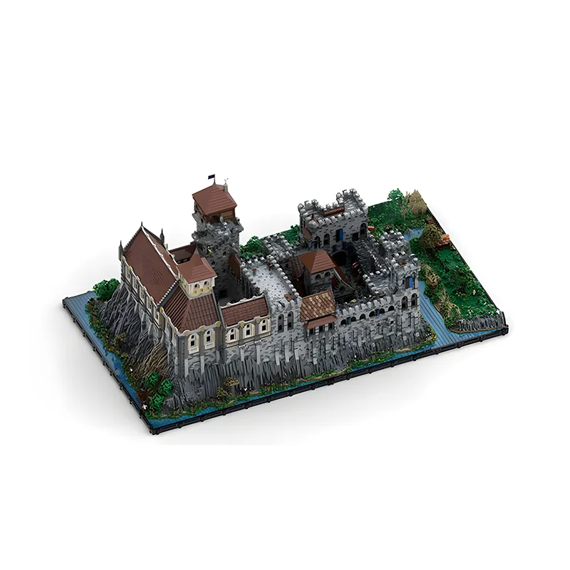 Bloques de construcción aplicables, serie completa de castillo medieval, modelo de juguete de ensamblaje difícil para adultos