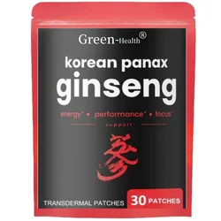 Korean Korean Red Ginseng Root Transdermal Patches for Energy, Focus, Performance, Vitality & Immune 30 Patches