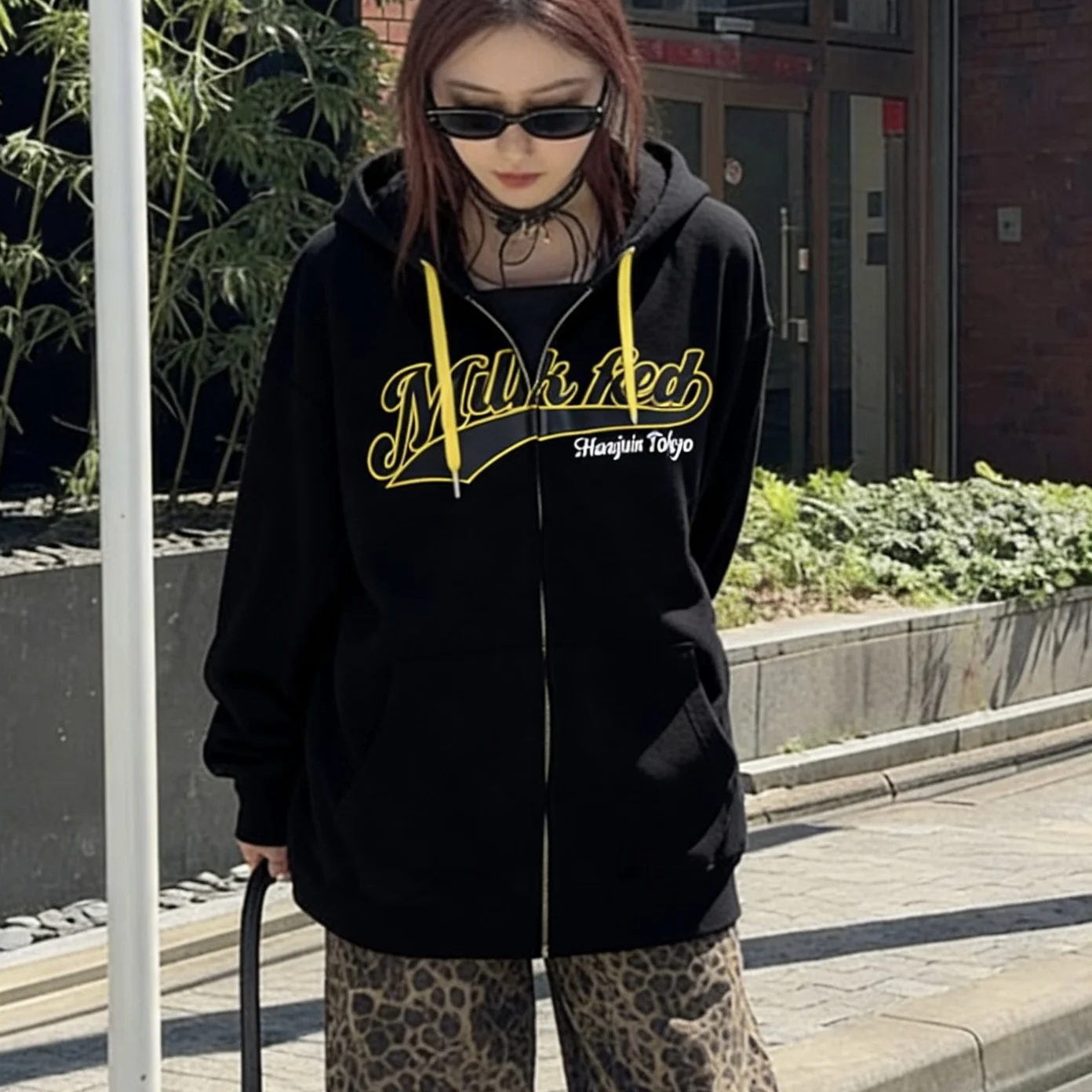 

ex Loose Fit Hoodie Cardigan Long Sve Cotton Zipper Closure Street Sle Casual Outerwear for Men And Women