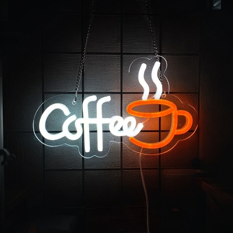 

Кофе Неоновая вывеска Кофейная чашка Светодиодный светильник с питанием от USB отлично подходит для декора кофейни Подарки для кафе Ночной светильник Деловой декор