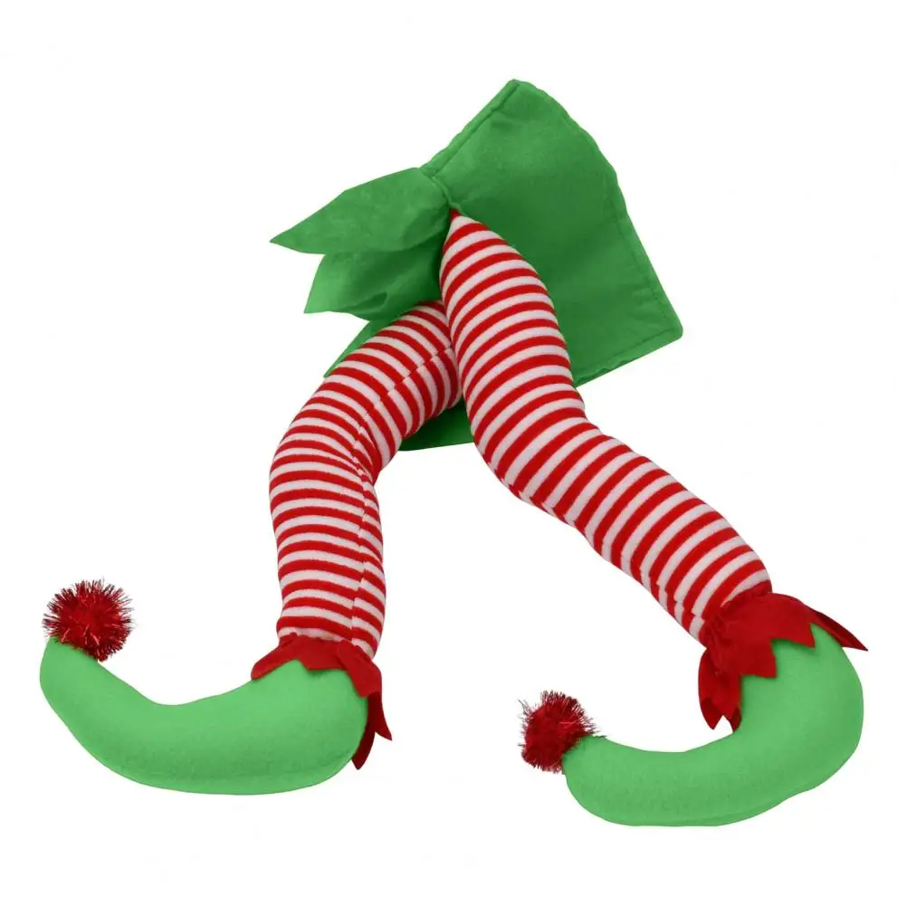 Christmas Pendant Cute Christmas Elf Legs Lightweight Increase Atmosphere  Practical Plush Half Body Christmas Elf Leg