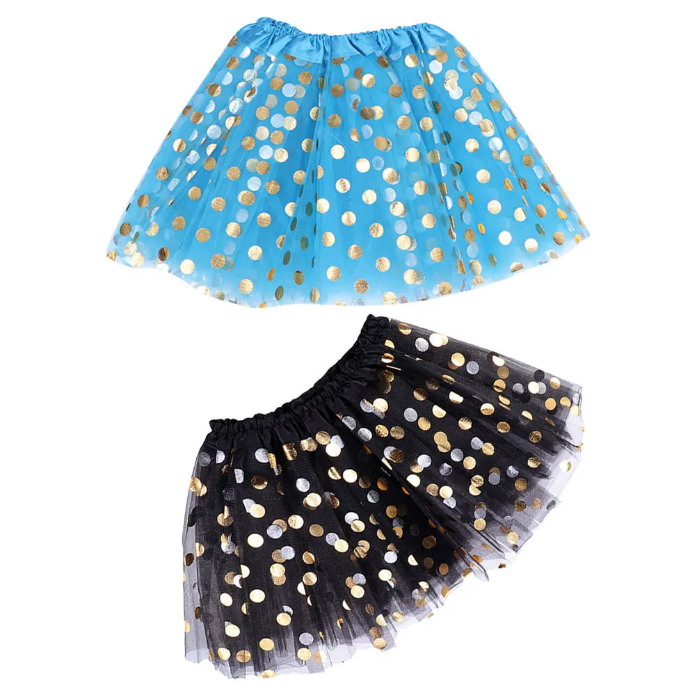

2Pcs Gold Dot Mesh Tutu Skirt Short Dance Skirt for Toddler Girls Party Performance Kawaii Tulle Skirts Tutu Dress for Girls