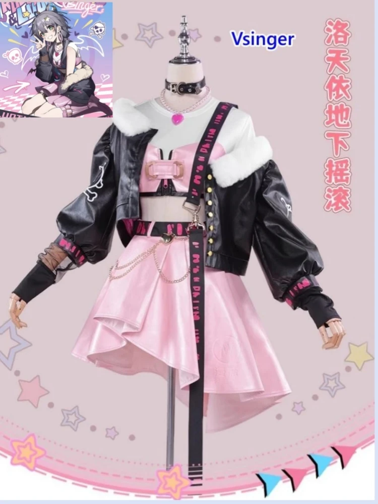 

Vsinger/ Luo Tian Yi Cosplay Costume Anime Women Sexy Rock Outfit Halloween Carnival Party Suit Role Play Clothing Full Set