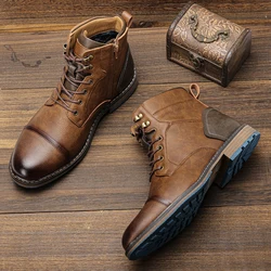 Size 7-13  Fashion Comfortable2024 Brand Leather  Men Boots  #AL606