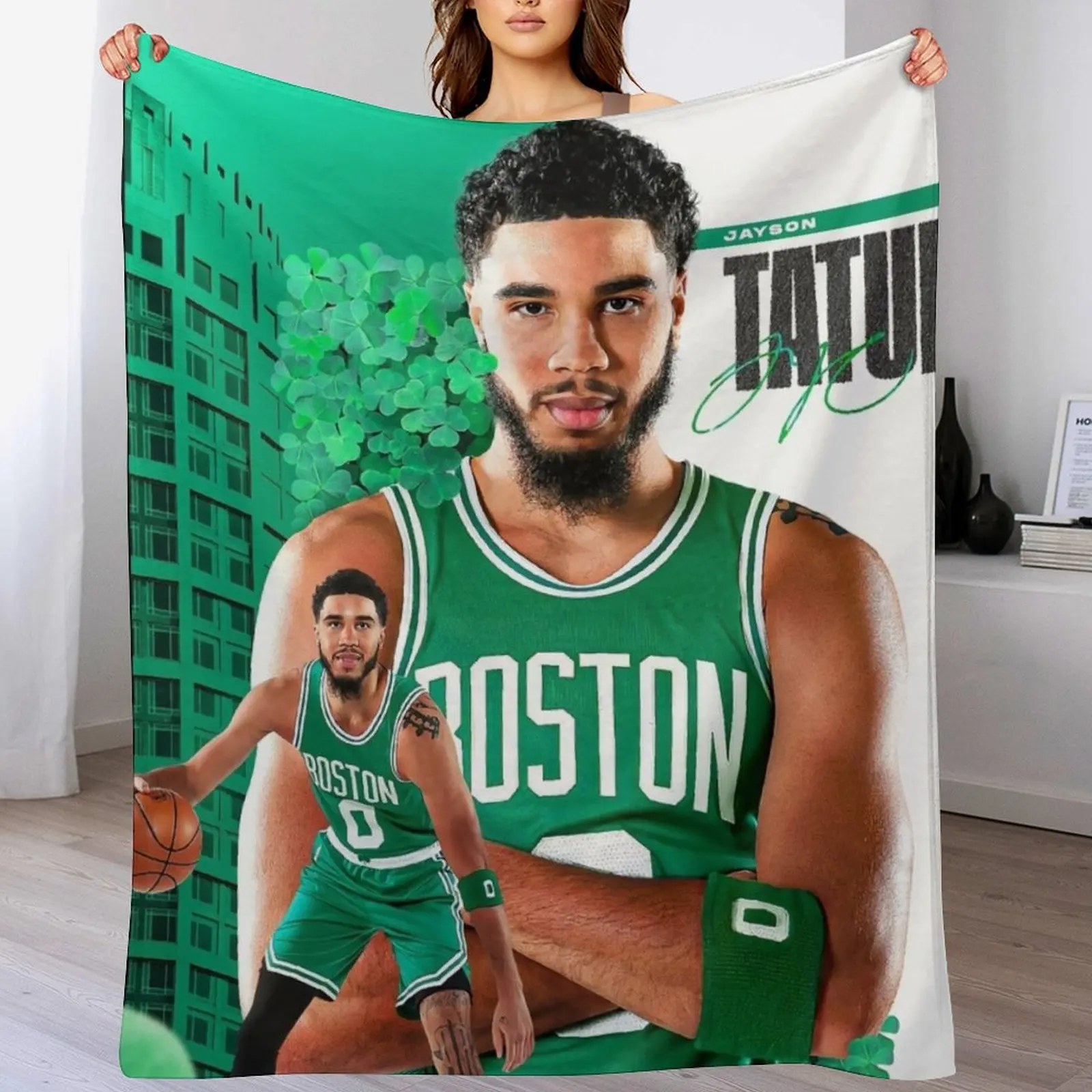 

Jayson Tatum 0 Champions Throw Blanket Soft Big Furrys Blankets