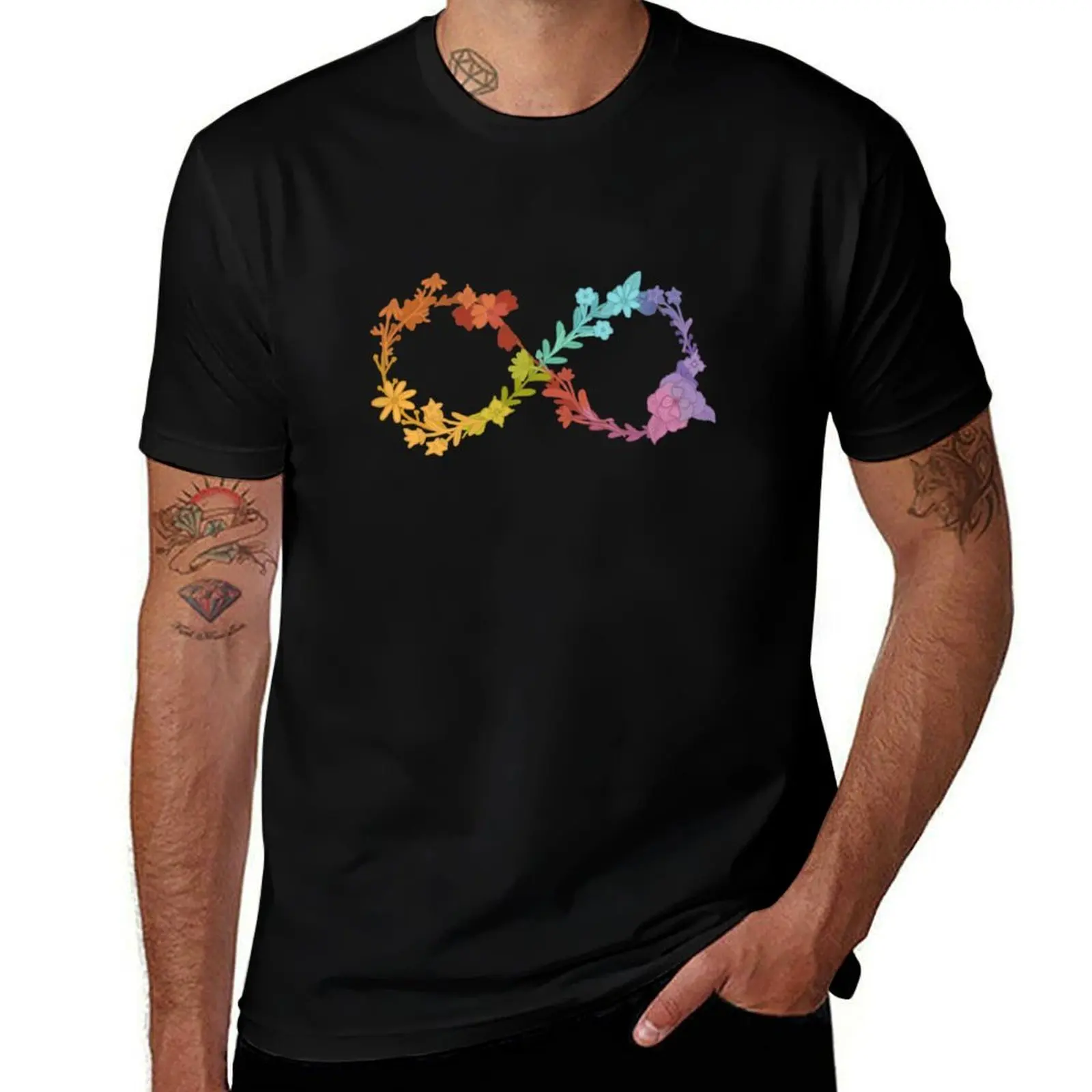 

floral spectrum neurodiversity T-Shirt Durable Work Wear T-Shirt