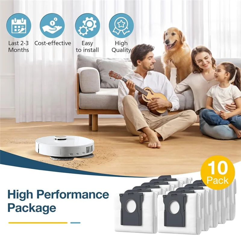 ABUD-10 แพ็คถุงเก็บฝุ่นสําหรับ Dreame X30 Ultra / X40 Ultra / L10s Pro Ultra หุ่นยนต์เครื่องดูดฝุ่นกระเป๋าอุปกรณ์เสริม