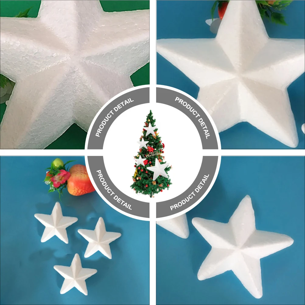 

24 pcs Diy Star Craft Material High Density Foam Stars For Painting Christmas Wedding Party Decoration Craft Xmas Star Supply