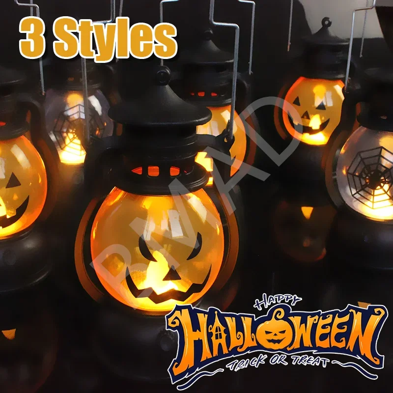 

Vintage LED Pumpkin Light Halloween Handheld Lantern Outdoor Decor for Camping Garden Haunted House Yard Table Lamp Supplies