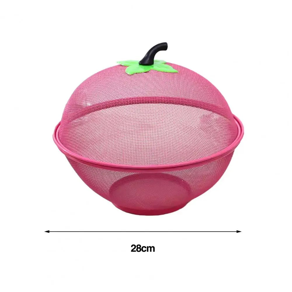 Mesh Fruit Basket with Lid Large Capacity Prevent Fly Stainless Steel Kitchen Drain Basket Vegetables Fruit Holder