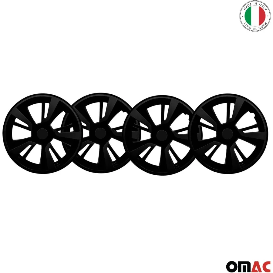 Hitam dengan Tutup Roda Hitam 16 Inci Set 4 Tapas para Rines 16 Premium Wheel Covers 16 Inch R16 Rim Cover Set Snap On Durable C