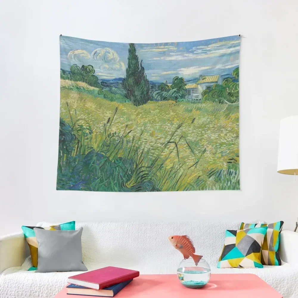 

Green Wheat Field Landscape Painting Tapestry Room Design Home Decorators Tapestry