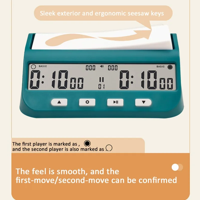 Picture 4: Judge Timer Newly Upgraded Go Timer Professional Board Games Timer 5 Major Timing Rules Referee  Match Chess Clock Bluish Green