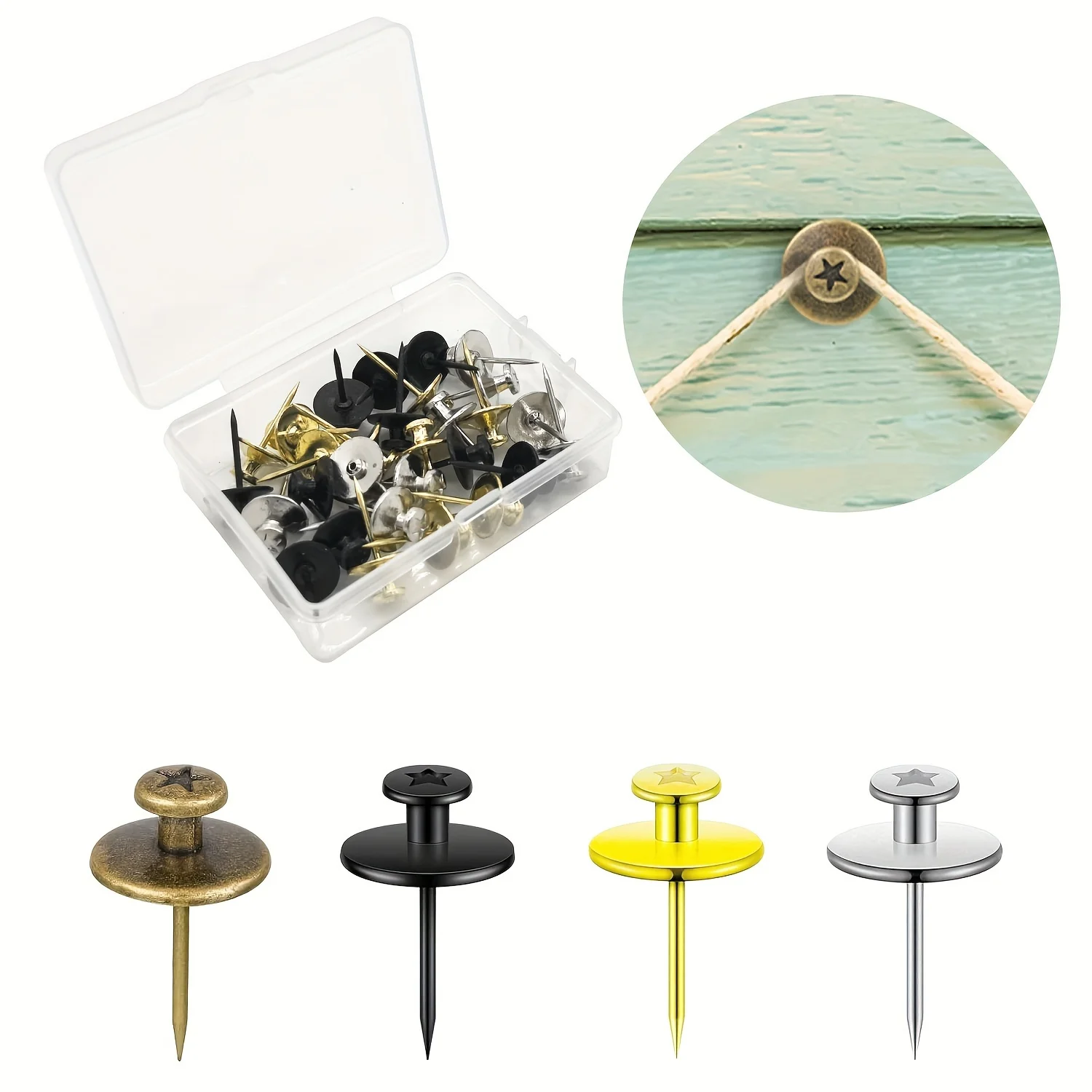 30 Double Head Hanging Nails with Transparent OPP Box