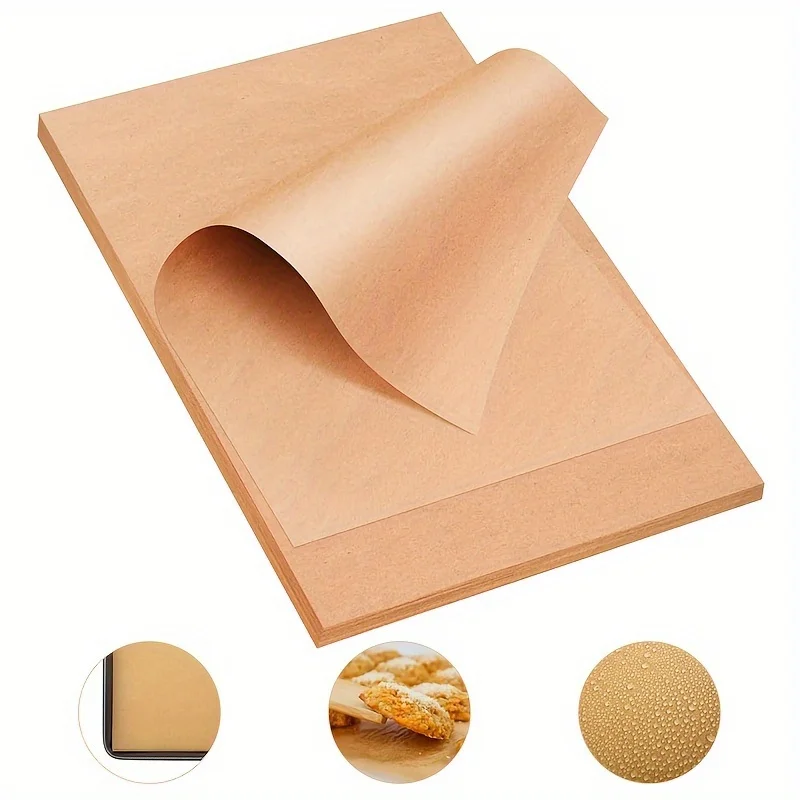 

100 Sheets of Unbleached Parchment Baking Paper Pre-cut Non-stick Parchment for Baking Cooking Grilling Air Frying and Steaming