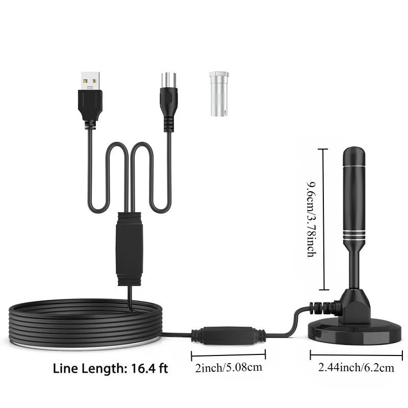 2025 New DTMB TV Antenna ATSC DVB-T Aluminum Rod Suction Cup HDTV Signal Source Indoor Rooftop Use Stable Reception