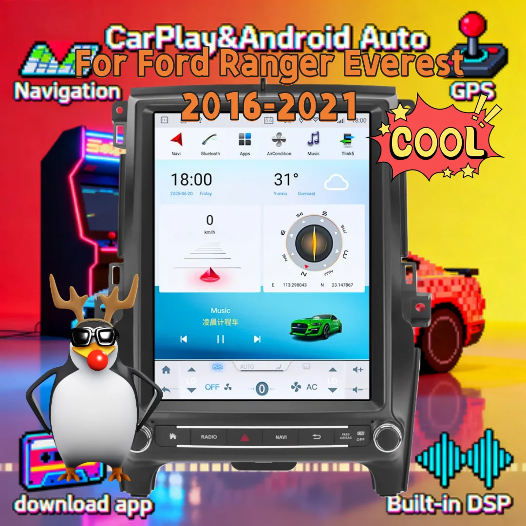 New Multimedia Player Radio CarPlay For Ford Ranger Everest 2016-2021 Android Bluetooth Car GPS Navigation HeadUnit LHD RHD