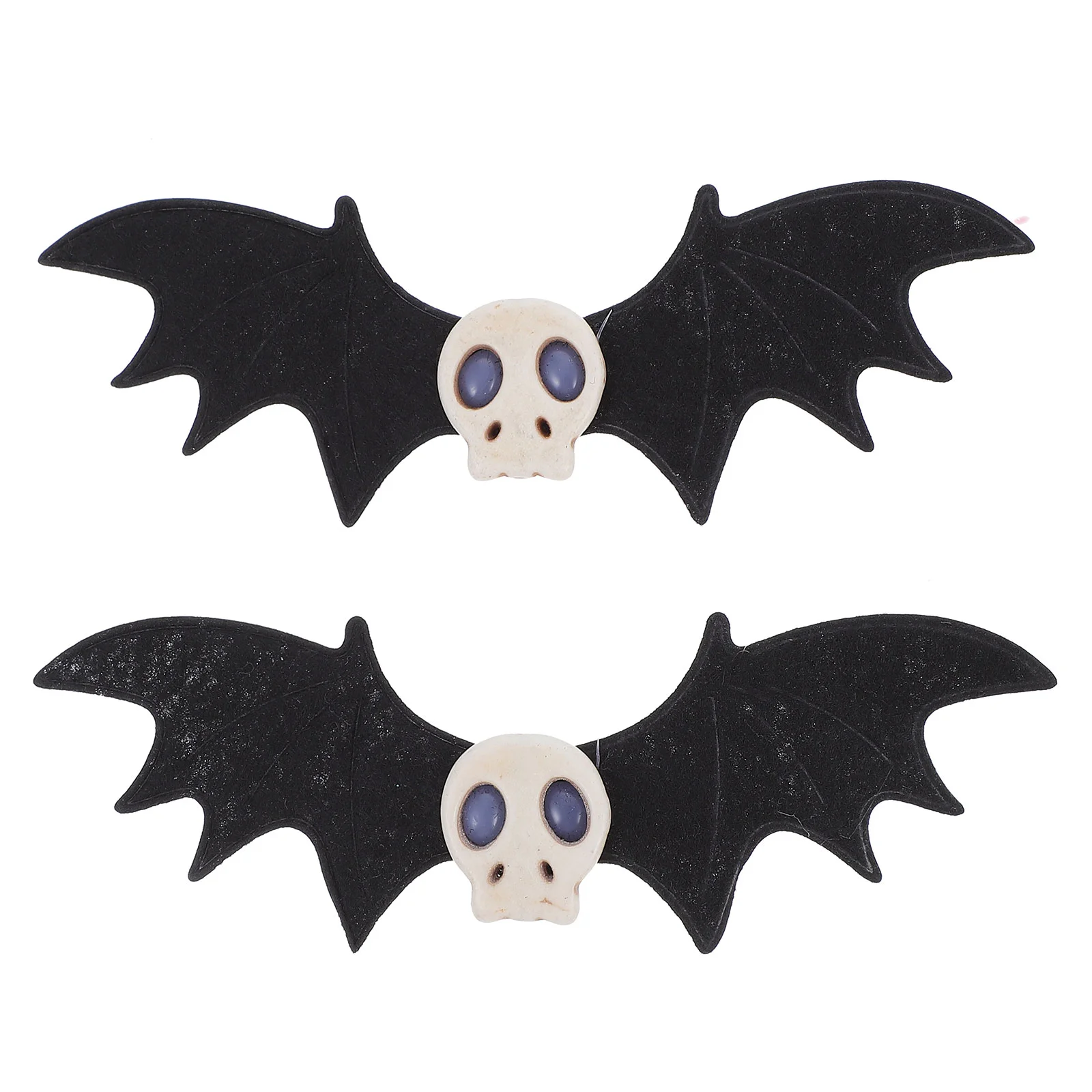 2 Pcs Halloween Hair Clips Accessories for Dress up Bat Skull Festival Cartoon Hairpin Party Alloy Girls