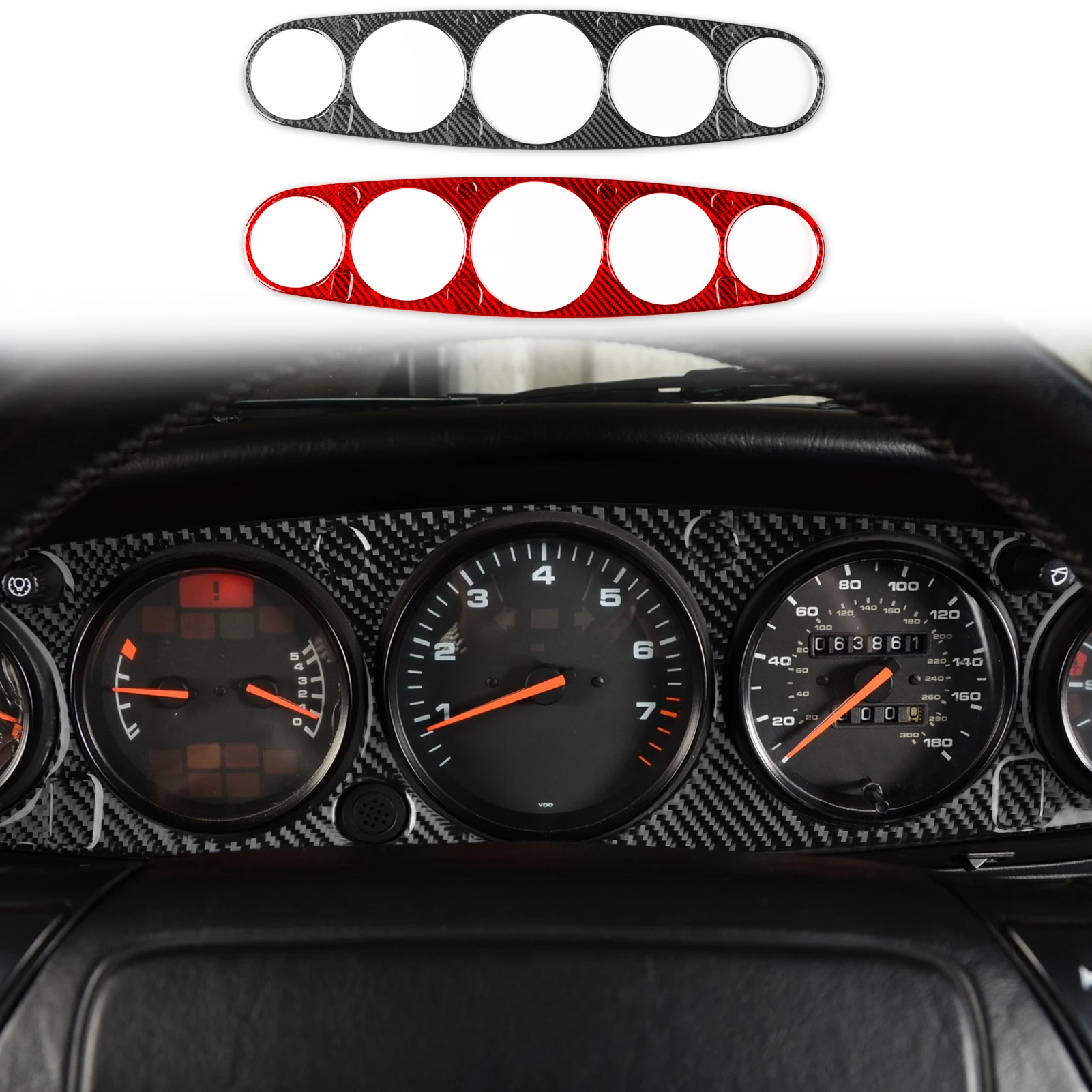 For Porsche 911 964 993 1989–1998 Carbon Fiber Dashboard Panel Automotive Interiors Trim Accessories Decoration Stickers