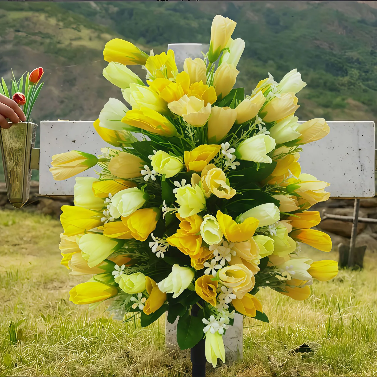 

Bring Sunshine Indoors with Our 58cm Yellow Silk Magnolia Flower Buds - Perfect for Weddings, Photoshoots, and Home Decor