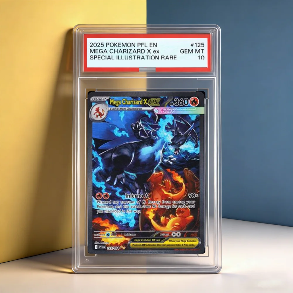 Tarjeta de Colección DIY PTCG, Tarjeta Individual 2025 PFL EN MEGA CHARIZARD X Ex SPECIAL ILLUSTRATION RARE GEM MT10, Tarjeta Flash de Colección