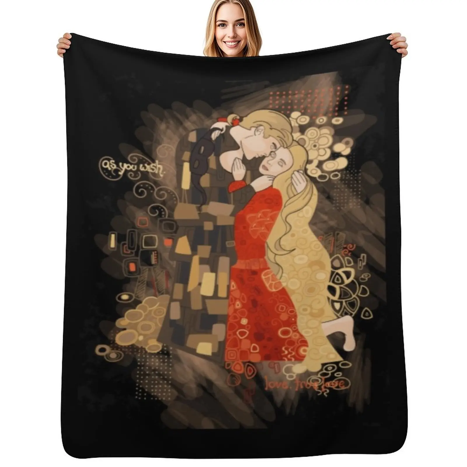 Princess Bride T-ShirtThe Invention of the Kiss Throw Blanket Multi Purpose Soft Warm Blanket for Home Travel
