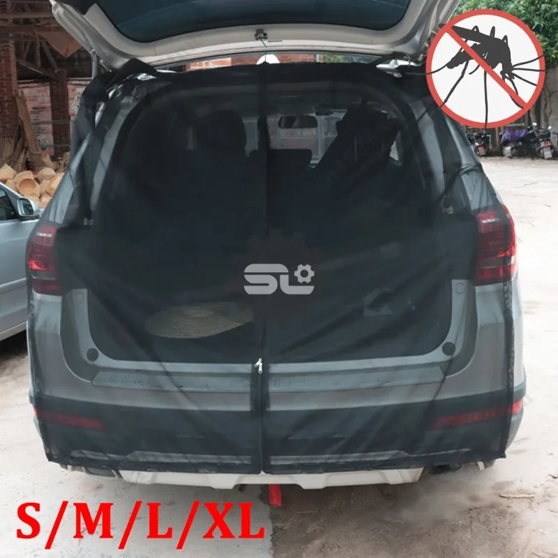 Car SUV summer magnetic trunk breathable insect-proof environmental protection net curtain tailgate mosquito Sunshades