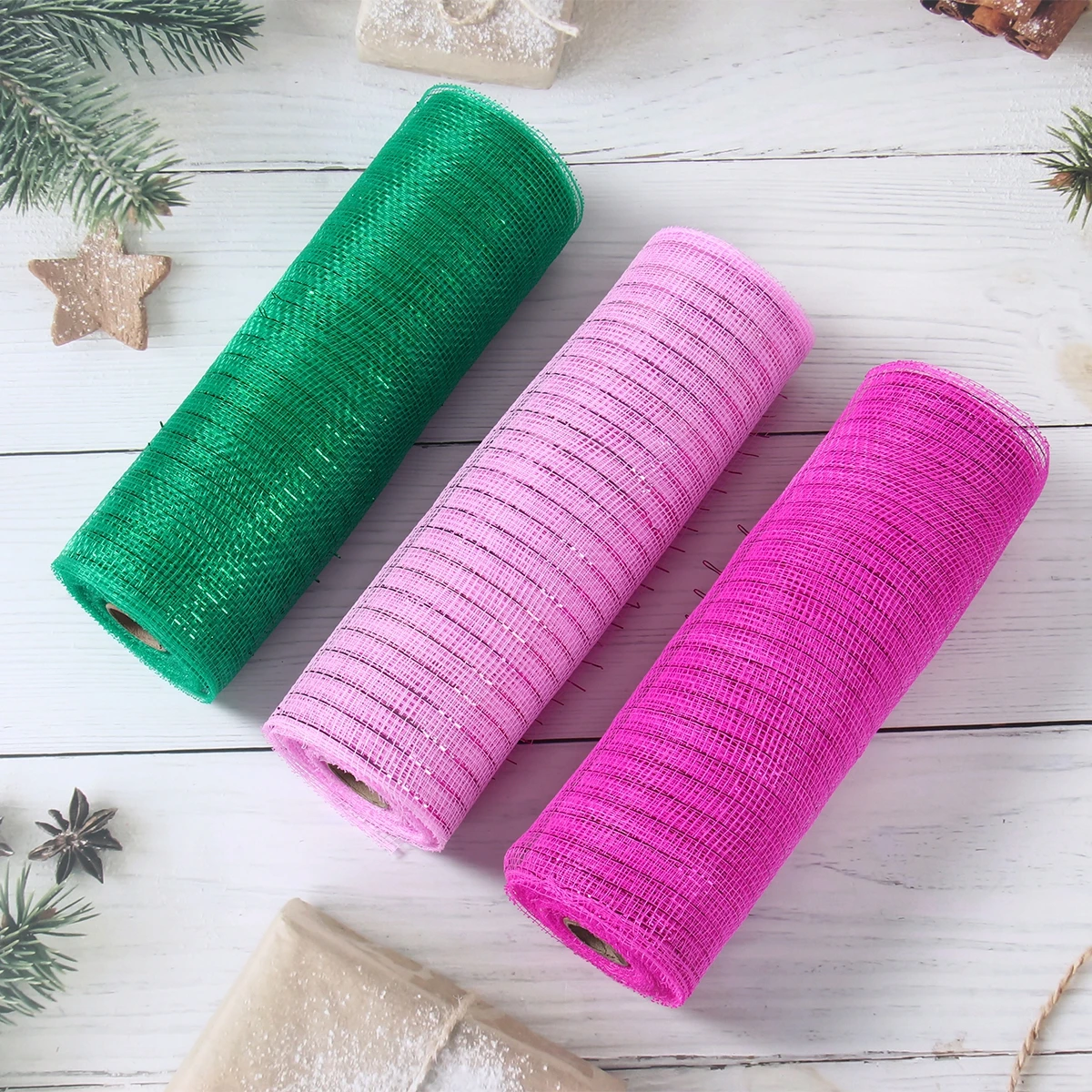 

26x914cm Poly Mesh Ribbon Tulle Roll Fabric for DIY Easter Wreath Making Materials Flower Crafts Packaging Festival Supplies