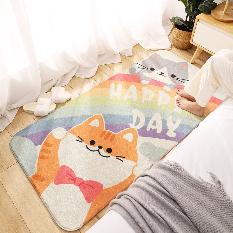 Rug Cashmere Bedroom Carpet Cartoon Household Living Room Study Plush Pad Bedside Blanket Bay Window Mat