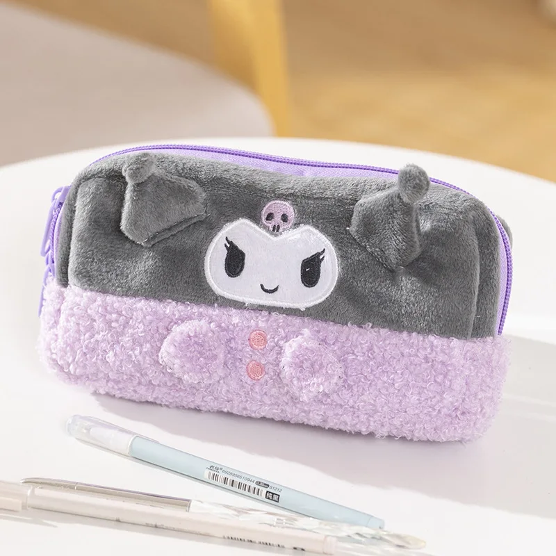 Sanrio Kawaii Kuromi My Melody Anime Pen Bag Women Cute Cartoon Cinnamoroll Hangyodon Large Capacity Stationery Storage Bag Gift