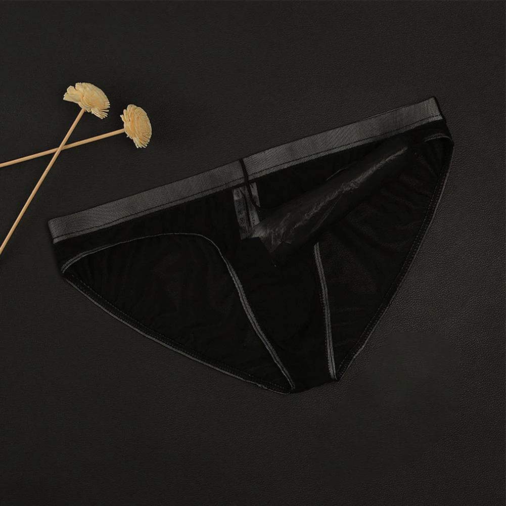 

Men Underwear Mesh Breathable Transparent Elephant Nose Briefs Thin Quick Dry Low Waist Underpants Suitable for Sleep