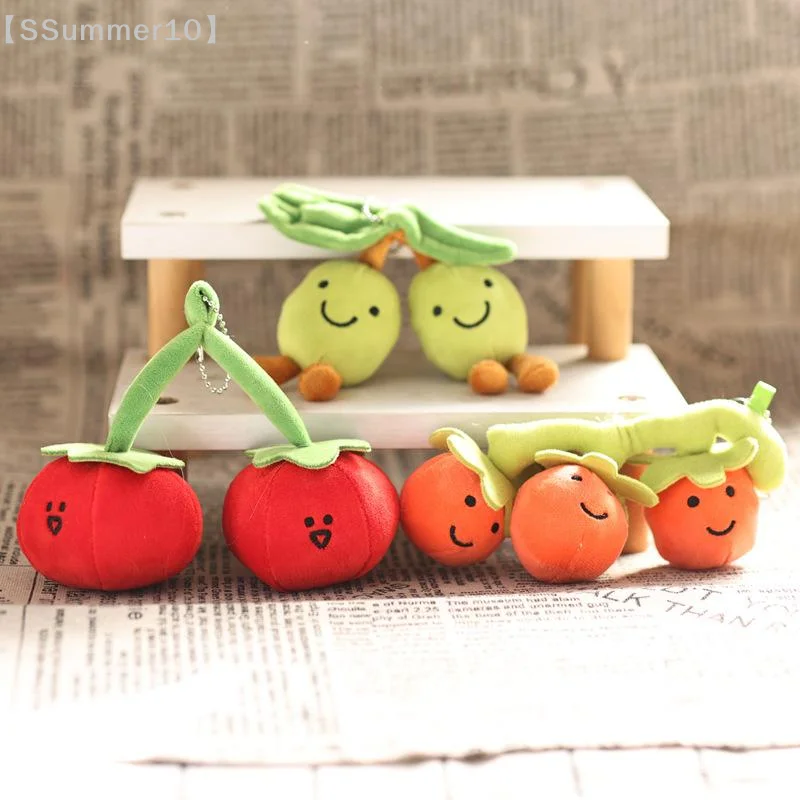 【SSummer10】1 Pieza Nuevo Colgante de Peluche de Tomate Oliva, Juguete de Peluche de Frutas y Verduras Kawaii, Llavero para Bolsa y Decoración de Mochila【SS】